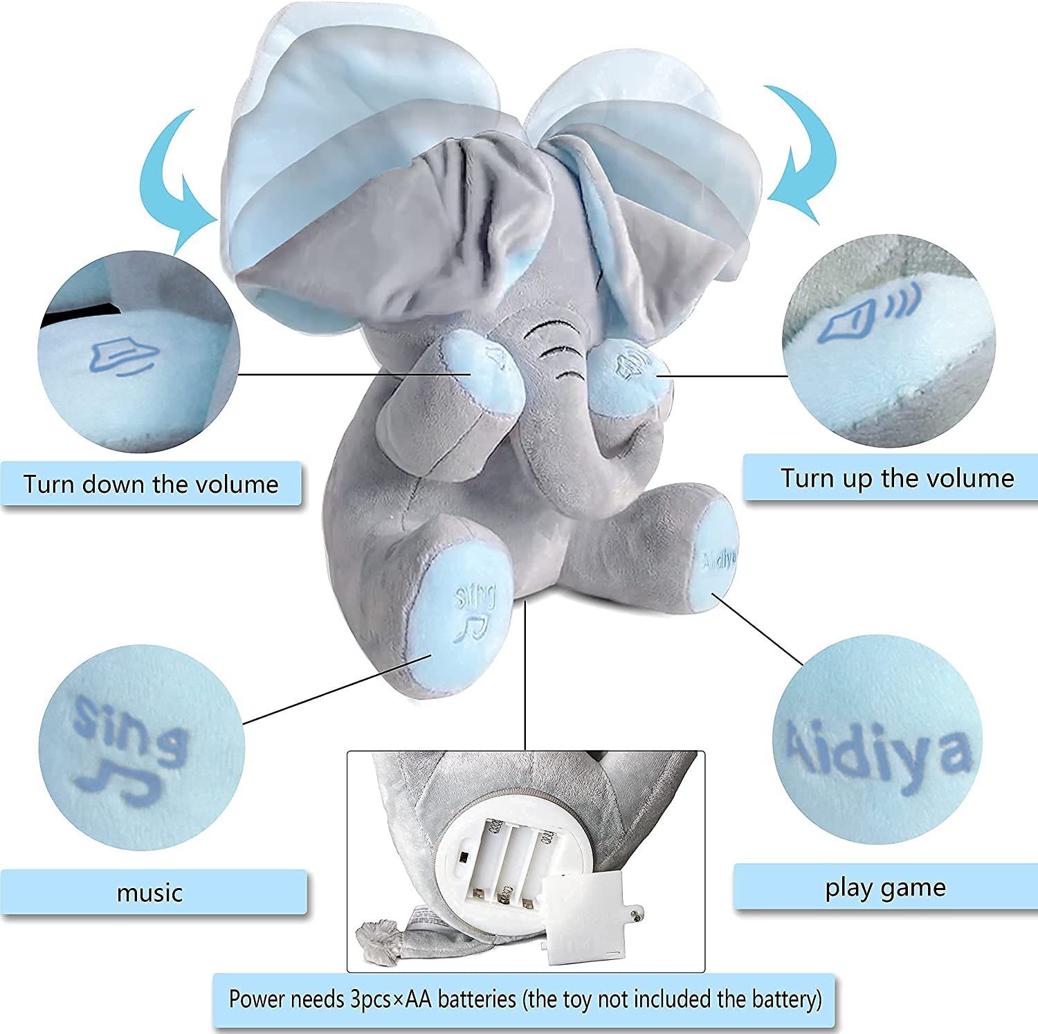 Elephant en peluche 4